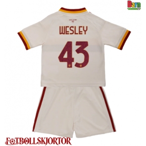 AS Roma Wesley Franca #43 Borta Kläder Barn 2026-27 Kortärmad (+ Korta byxor)